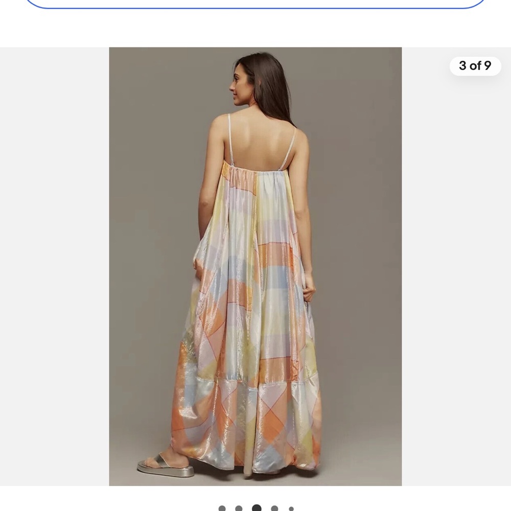 Anthropologie NWT XS metallic sundress